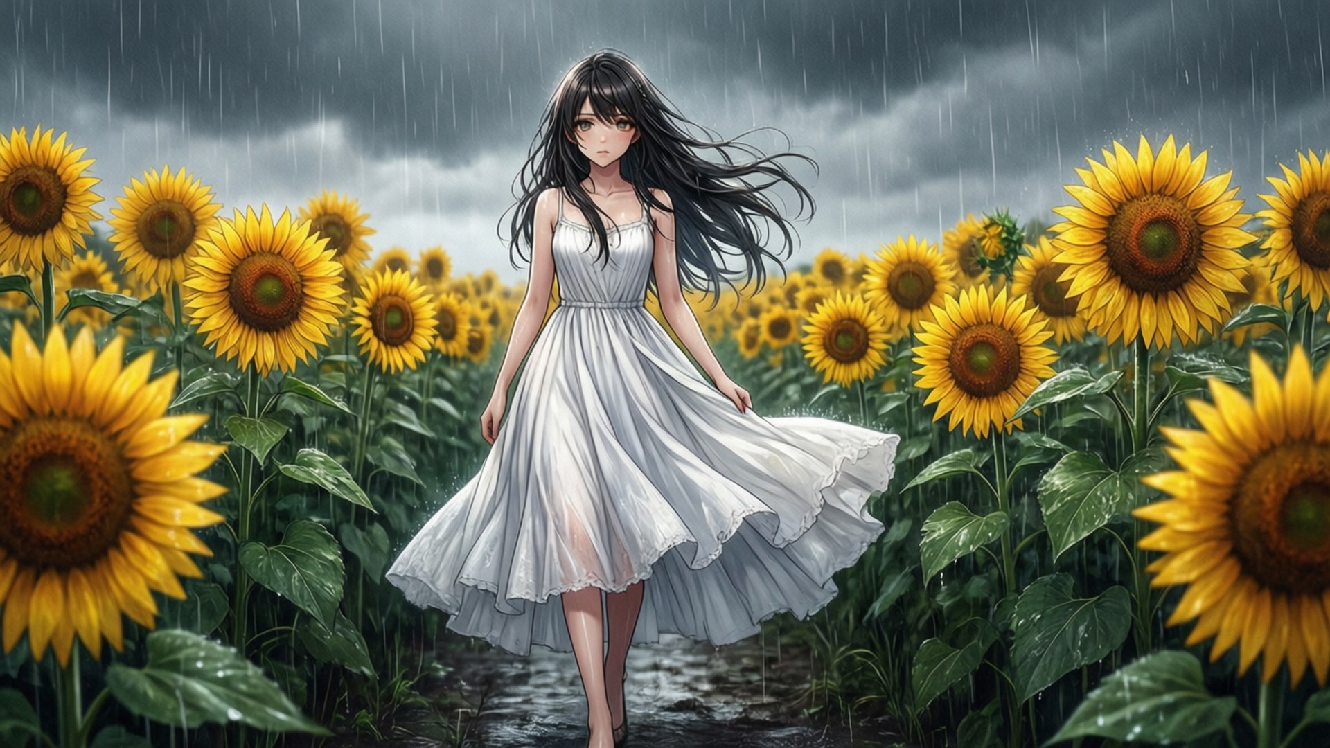 向日葵雨 壁紙