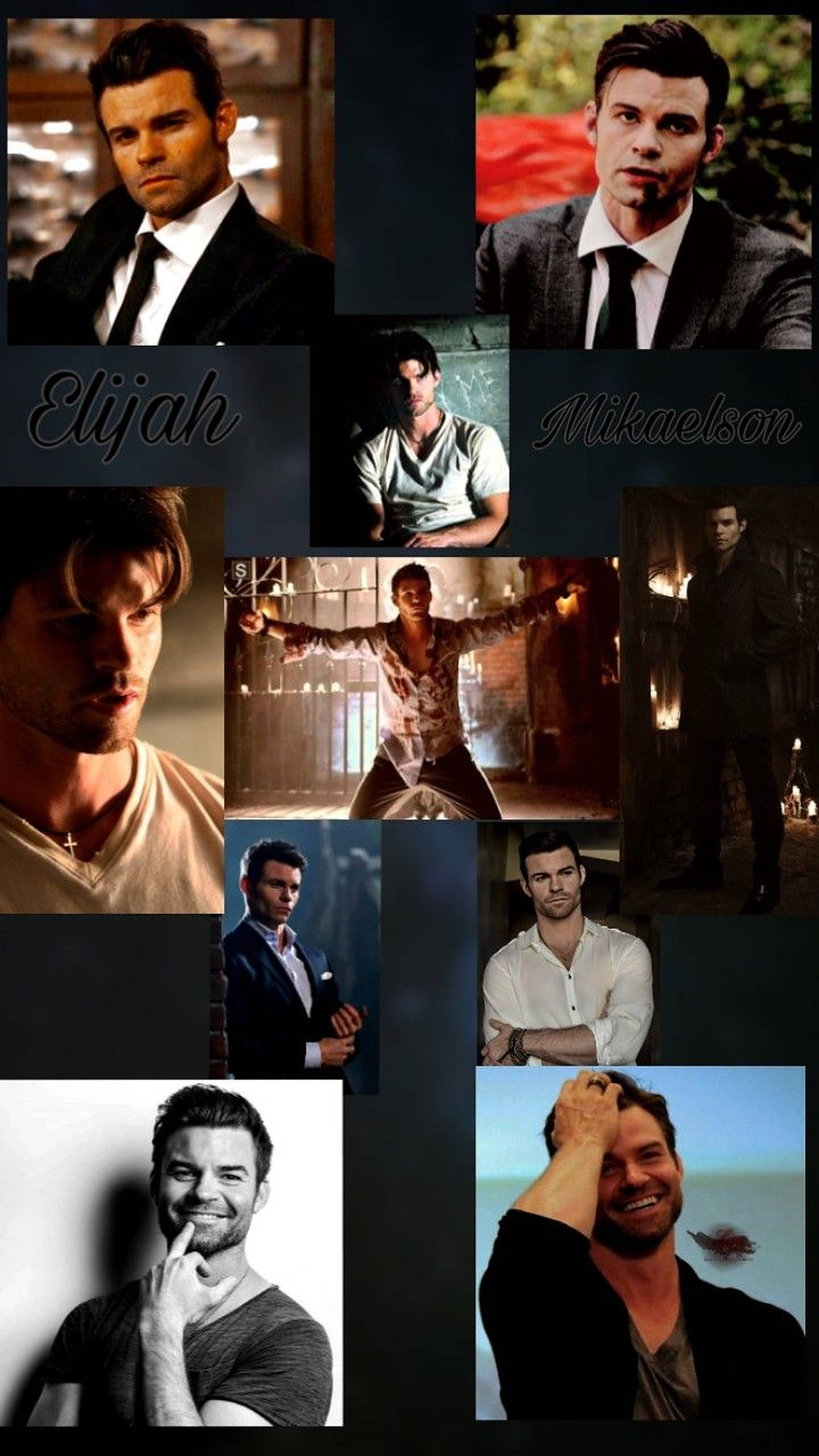 Daniel Gillies 桌布 壁紙 — 《吸血鬼日記》演員丹尼爾·吉利斯各種戲劇性姿勢和服裝的拼貼畫。