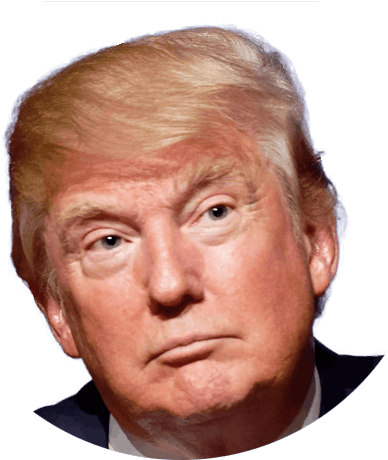 donald trump 桌布 壁紙 — 唐納·川普的頭像特寫，金髮，表情嚴肅，背景為黑色。