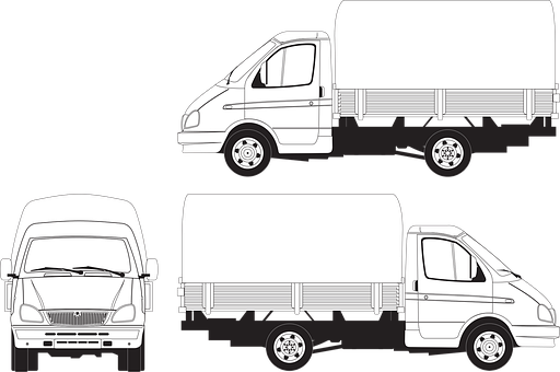 商用送貨車輛向量插圖 壁紙