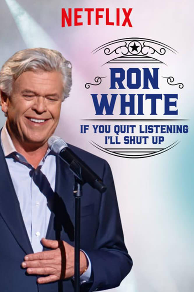 搞笑 桌布 壁紙 — 喜劇演員Ron White在舞台燈光下對著麥克風溫暖地微笑，為他的Netflix特輯表演。