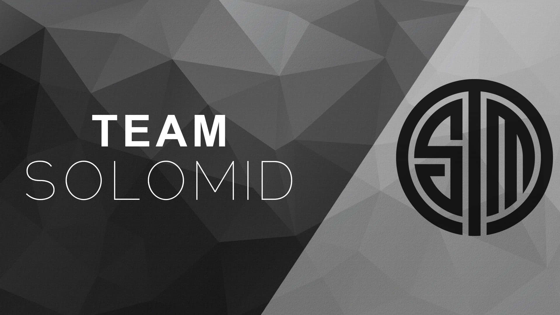 Team Solomid 標誌和文字在幾何灰色背景上。 — Tsum tsum 壁紙