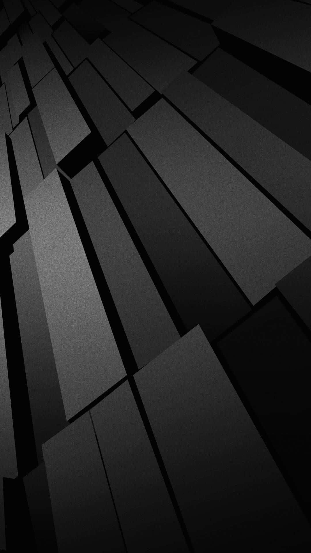 Monochrome 桌布 壁紙 — 單色抽象圖案，由幾何黑色板條構成，營造出現代簡約的3D紋理，帶有戲劇性的陰影。