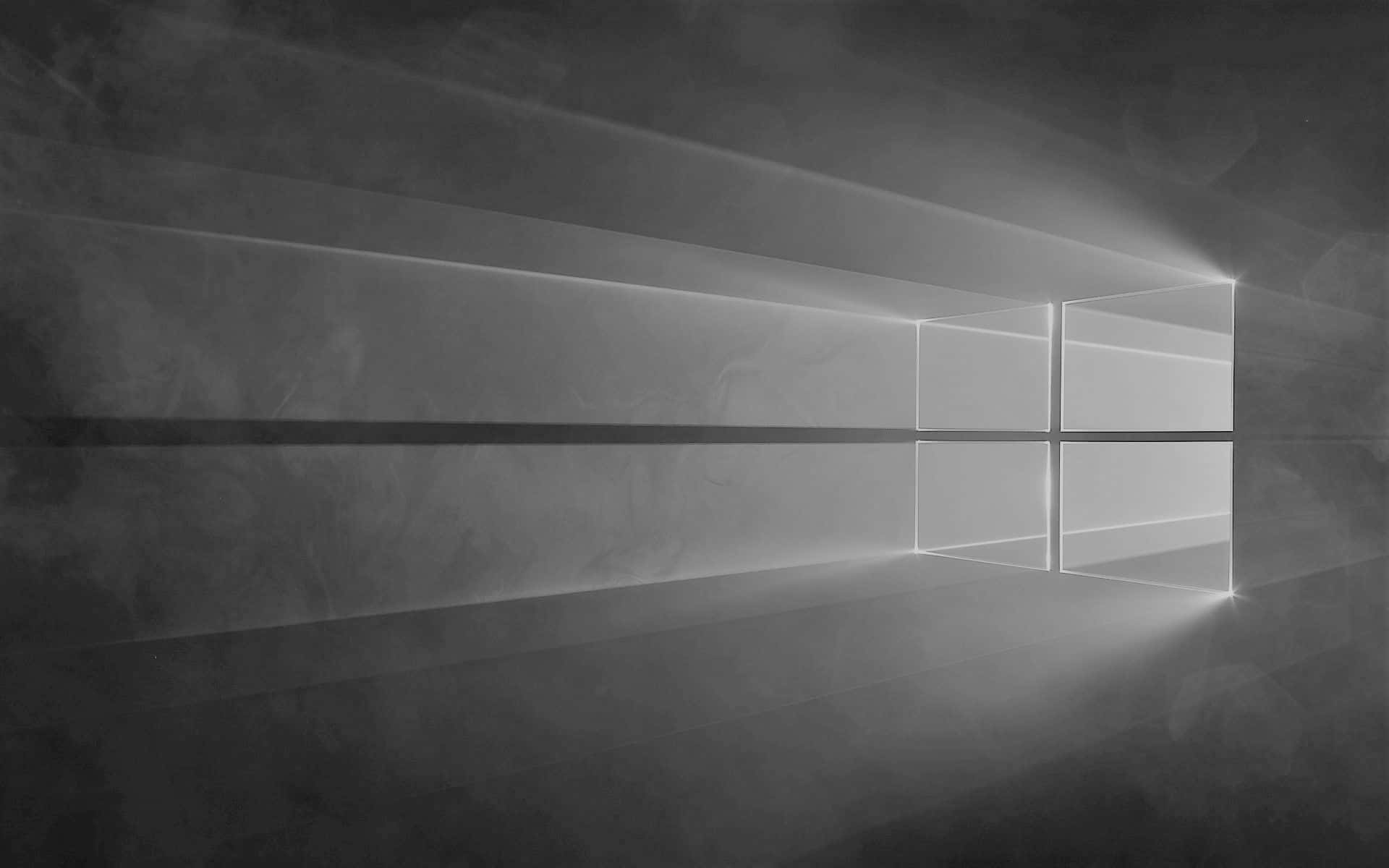 Windows Default 桌布 壁紙 — 單色抽象構圖，光線穿過窗玻璃照射在紋理牆壁上。