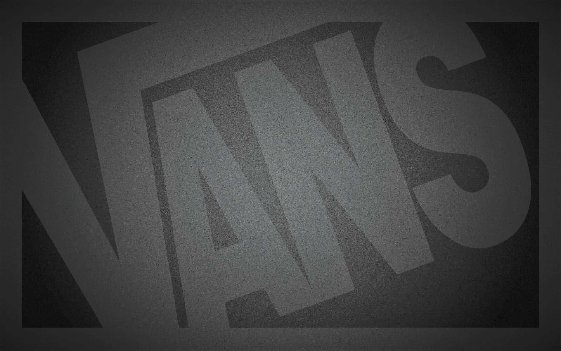 桌布 壁紙 — 單色紋理壁紙，以深色漸變背景襯托粗體灰色Vans標誌。
