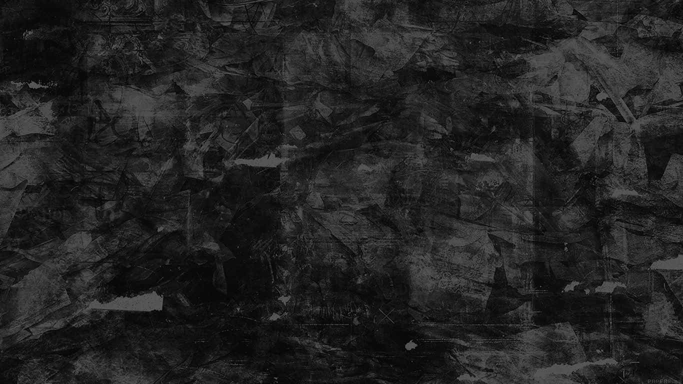 Dark Grunge 桌布 壁紙 — 單色調的深色抽象紋理，帶有分層的垃圾風格元素和撕裂紙張效果。