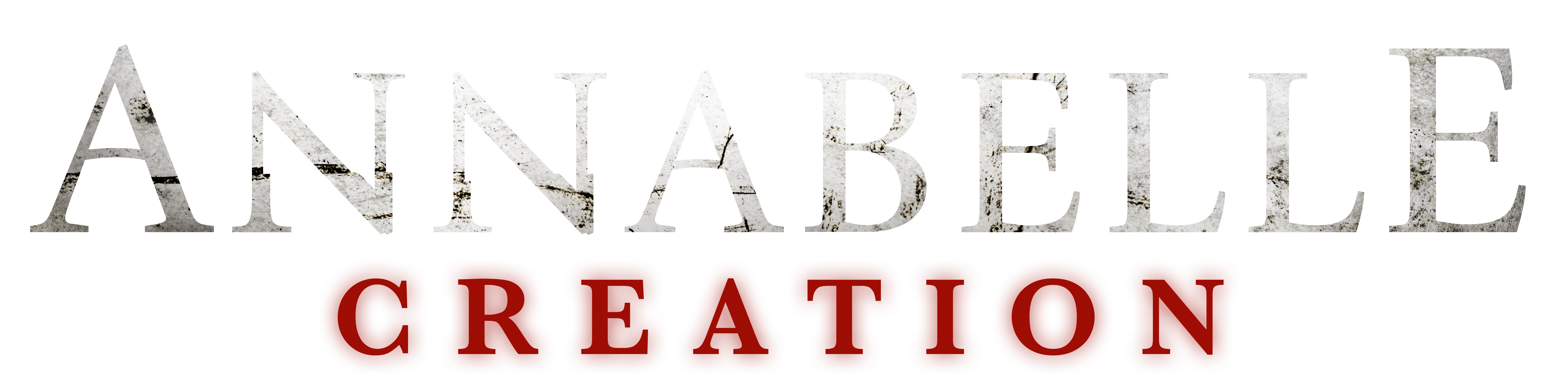 Logos 桌布 壁紙 — 單詞 ANNABELLE 以磨損的白色字母出現在 ORBATION 以粗體紅色字母之上，背景為柔和的青綠色。