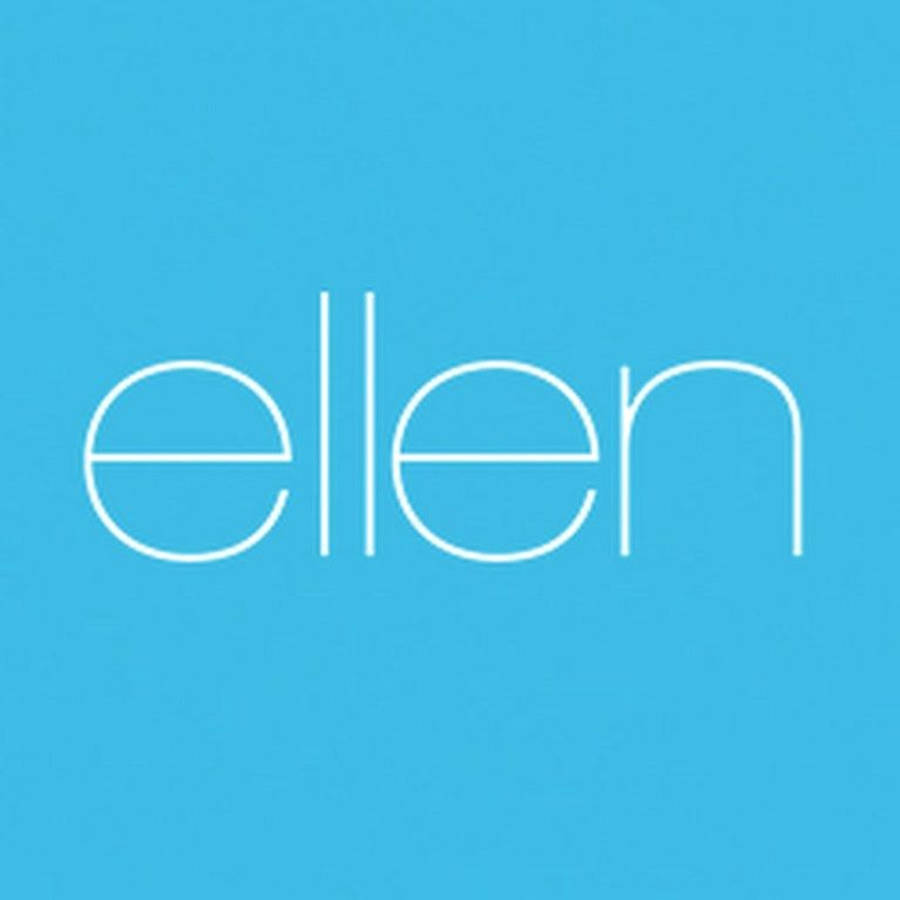 the ellen show 桌布 壁紙 — 單詞 'ellen' 以細小白色小寫字母居中在純青色背景上。