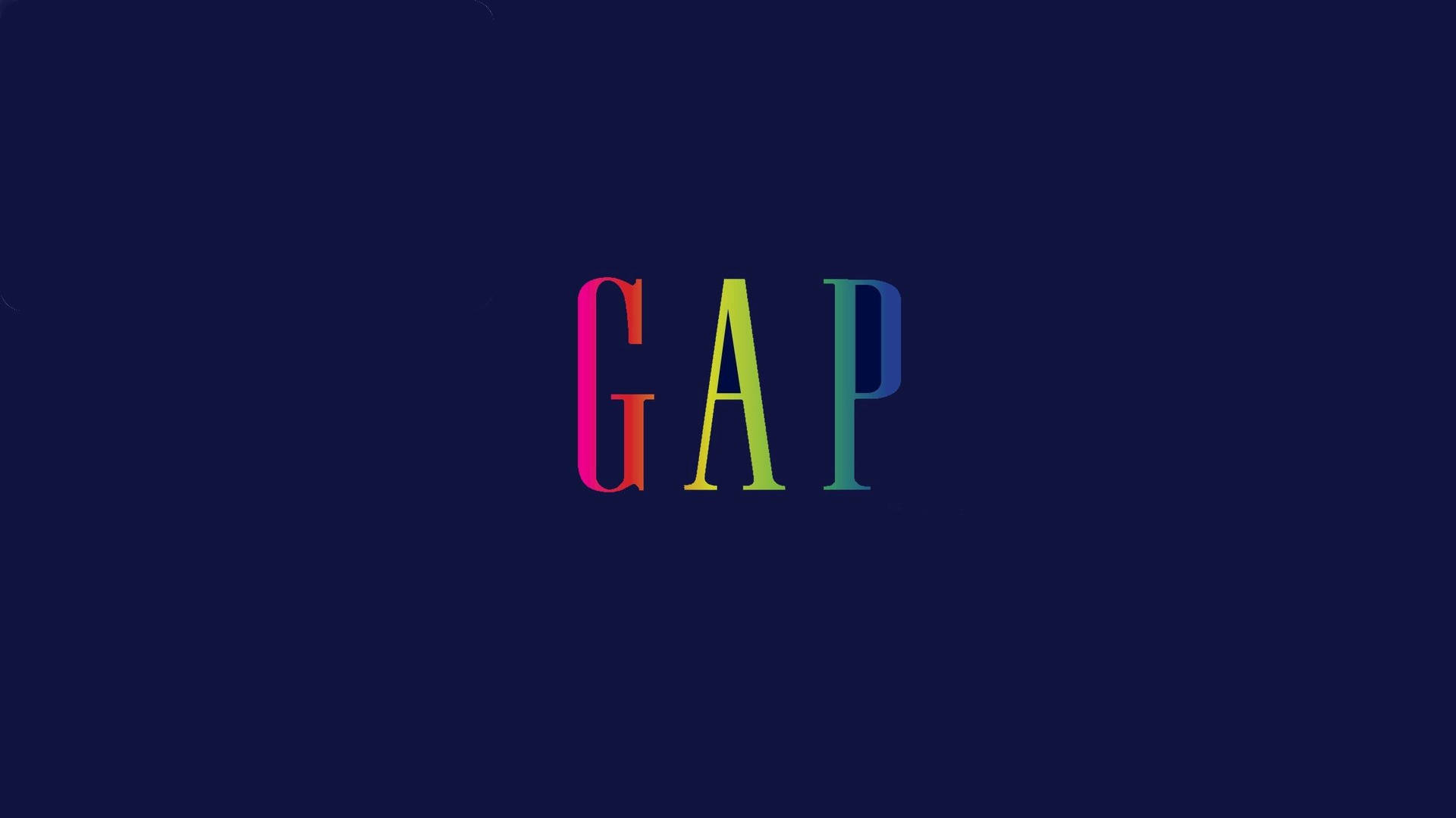 深藍色背景上的彩虹色 GAP 標誌 — Valorant Logo 壁紙