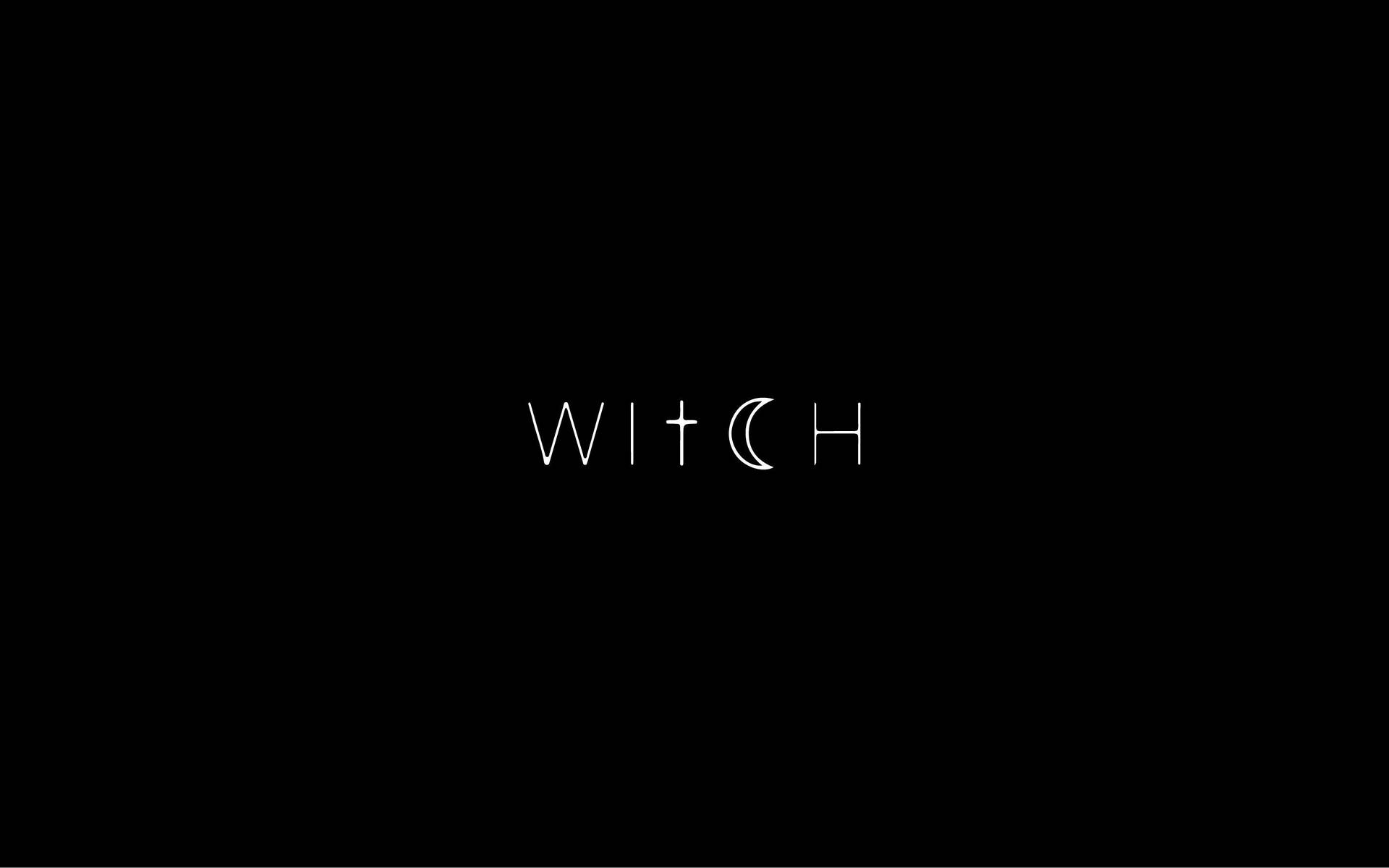 黑色背景上，字母 I 由新月取代的 witch 單詞。 — 女巫美學動圖 壁紙