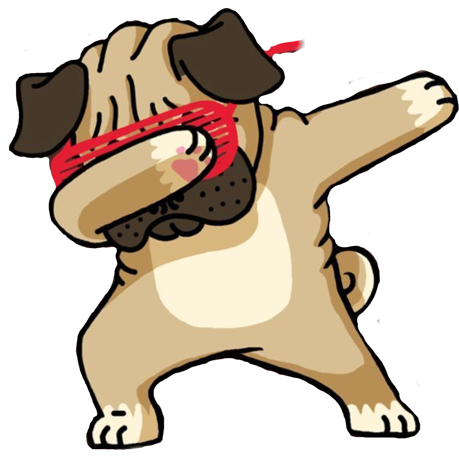嘻哈巴哥犬卡通圖 壁紙