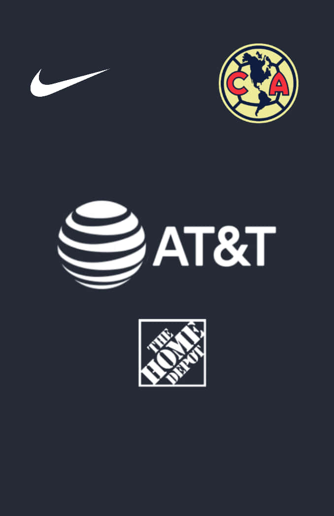 Club America 桌布 壁紙 — 四個不同的企業標誌顯示在深色背景上，包括Nike、AT&T和The Home Depot。