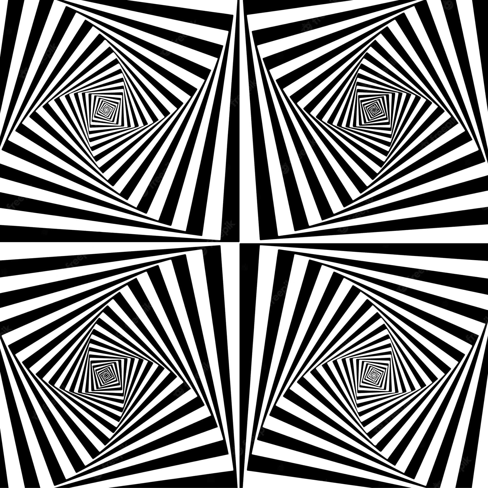 Illusion 桌布 壁紙 — 四個催眠的黑白錯覺創造出迷人的螺旋渦旋效果。