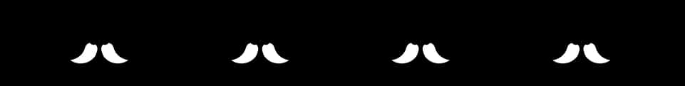 Border Line Design 桌布 壁紙 — 四個白色新月形狀均勻分佈在純黑色背景上。