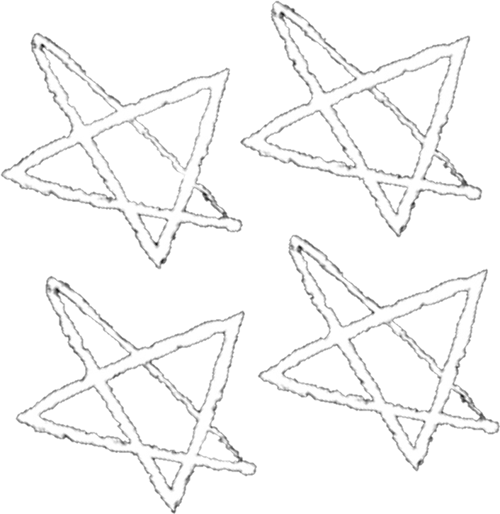 Stars 桌布 壁紙 — 四個粗糙的白色五角星，以粉筆般的質感在純黑背景上勾勒。