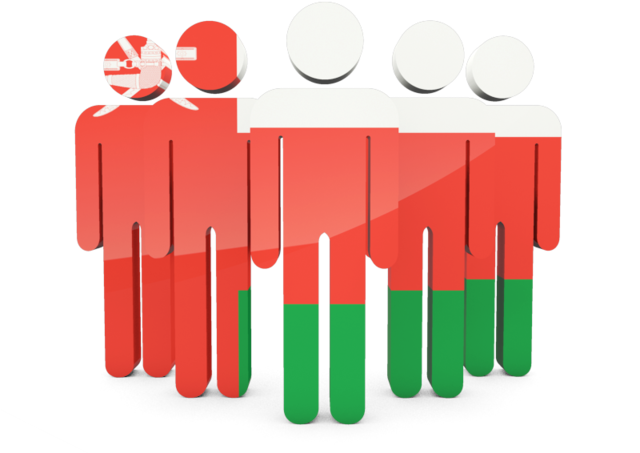 Flag 桌布 壁紙 — 四個風格化的人物，身體為紅、白、綠色，其中兩個頭上有國旗。