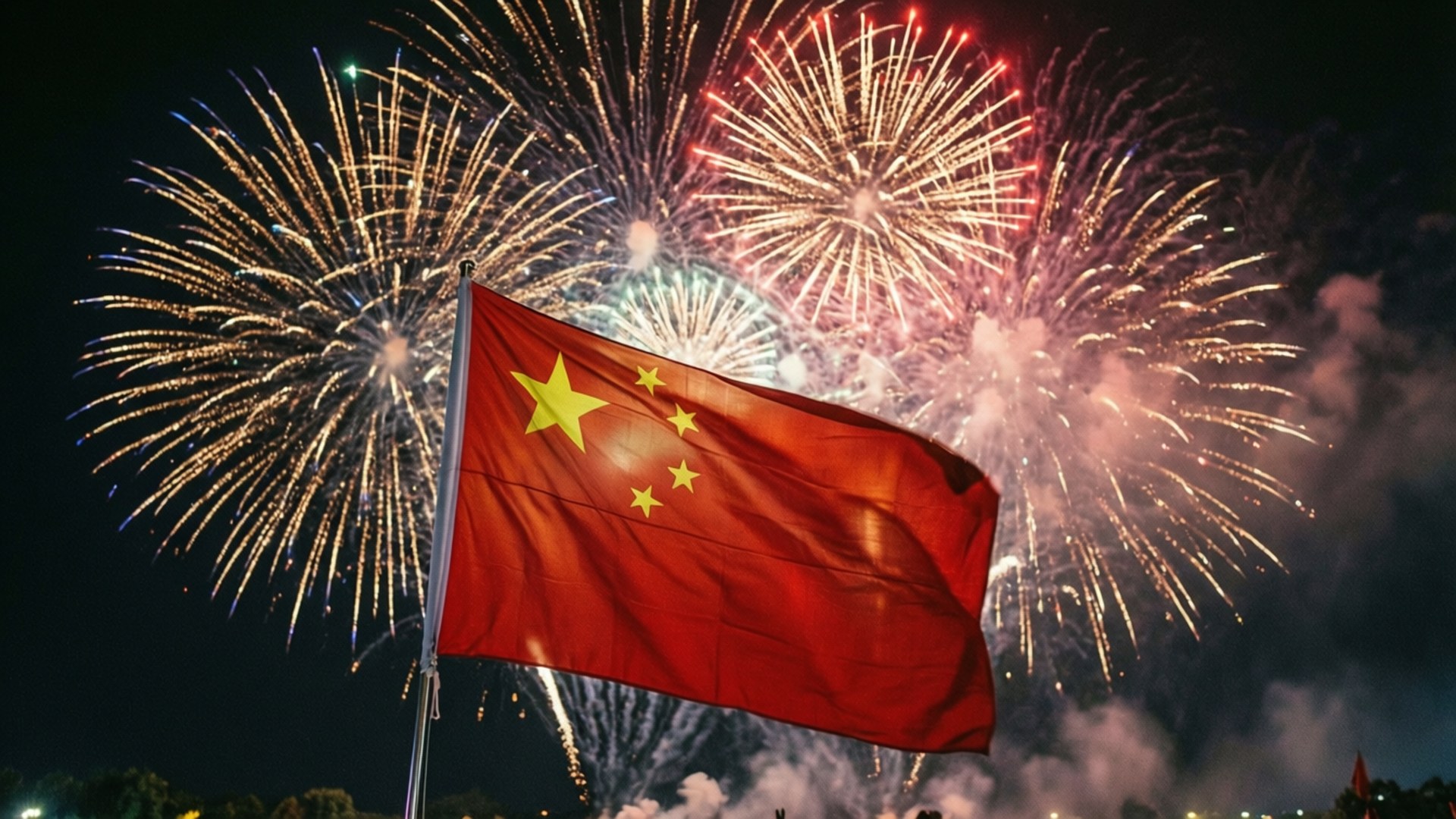 國旗與煙火 壁紙