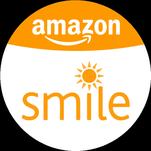 亞馬遜 桌布 壁紙 — 圓形Amazon Smile標誌，採用橙色和白色，包含smile字樣和太陽圖示。