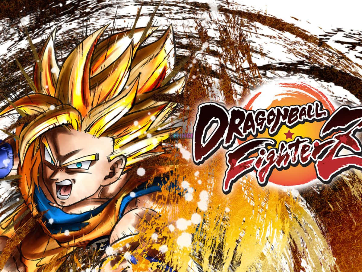 Dragon Ball Super Games 桌布 壁紙 — 在《七龍珠 鬥士Z》中，一頭火紅頭髮的超級賽亞人悟空在動態筆觸背景前，以強烈能量咆哮。