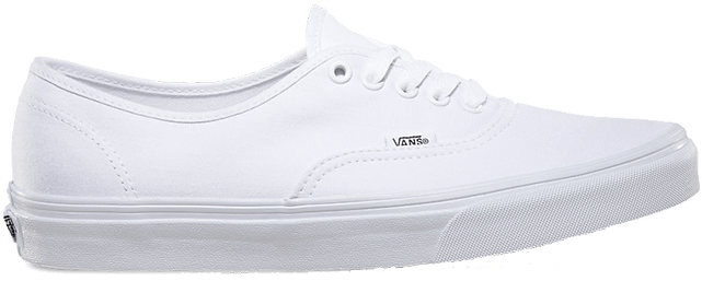 Vans 桌布 壁紙 — 在乾淨的攝影棚燈光下展示的一雙純白Vans運動鞋，鞋底邊緣帶有微妙的黃色斑點。