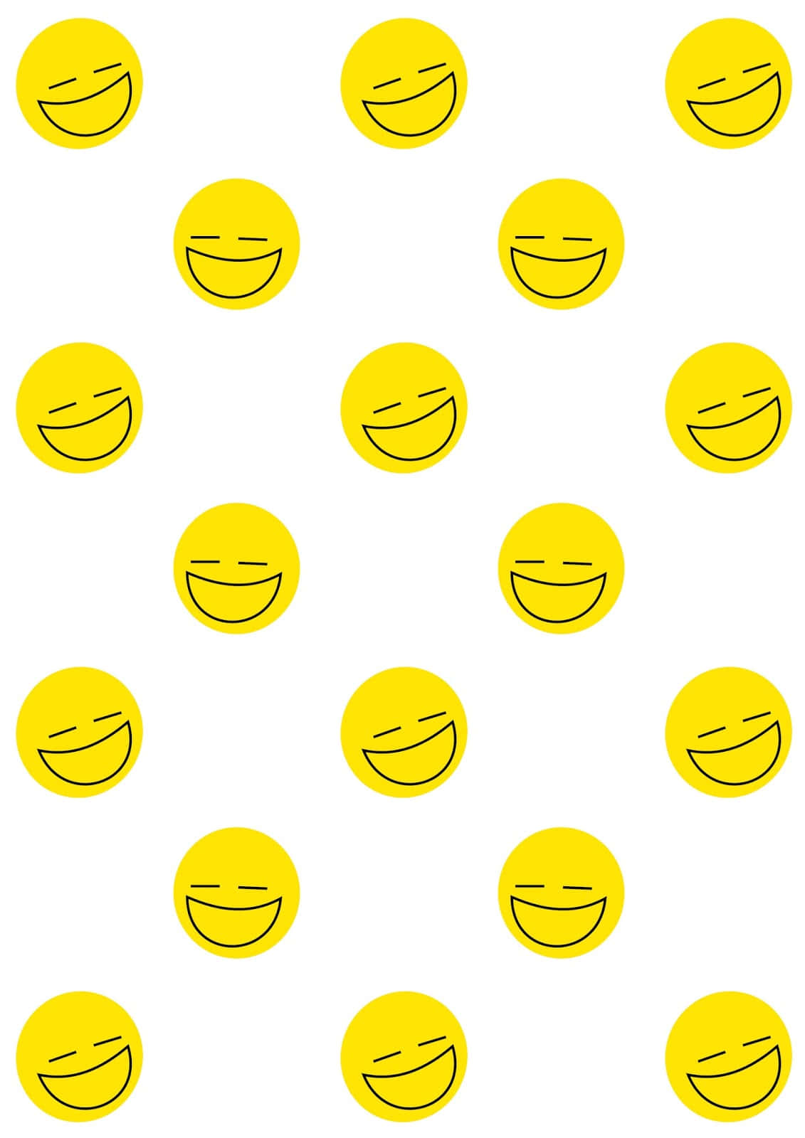 Laughing 桌布 壁紙 — 在乾淨的白色背景上，重複圖案由明亮的黃色笑臉組成，帶有眨眼眼睛和寬闊的笑容。