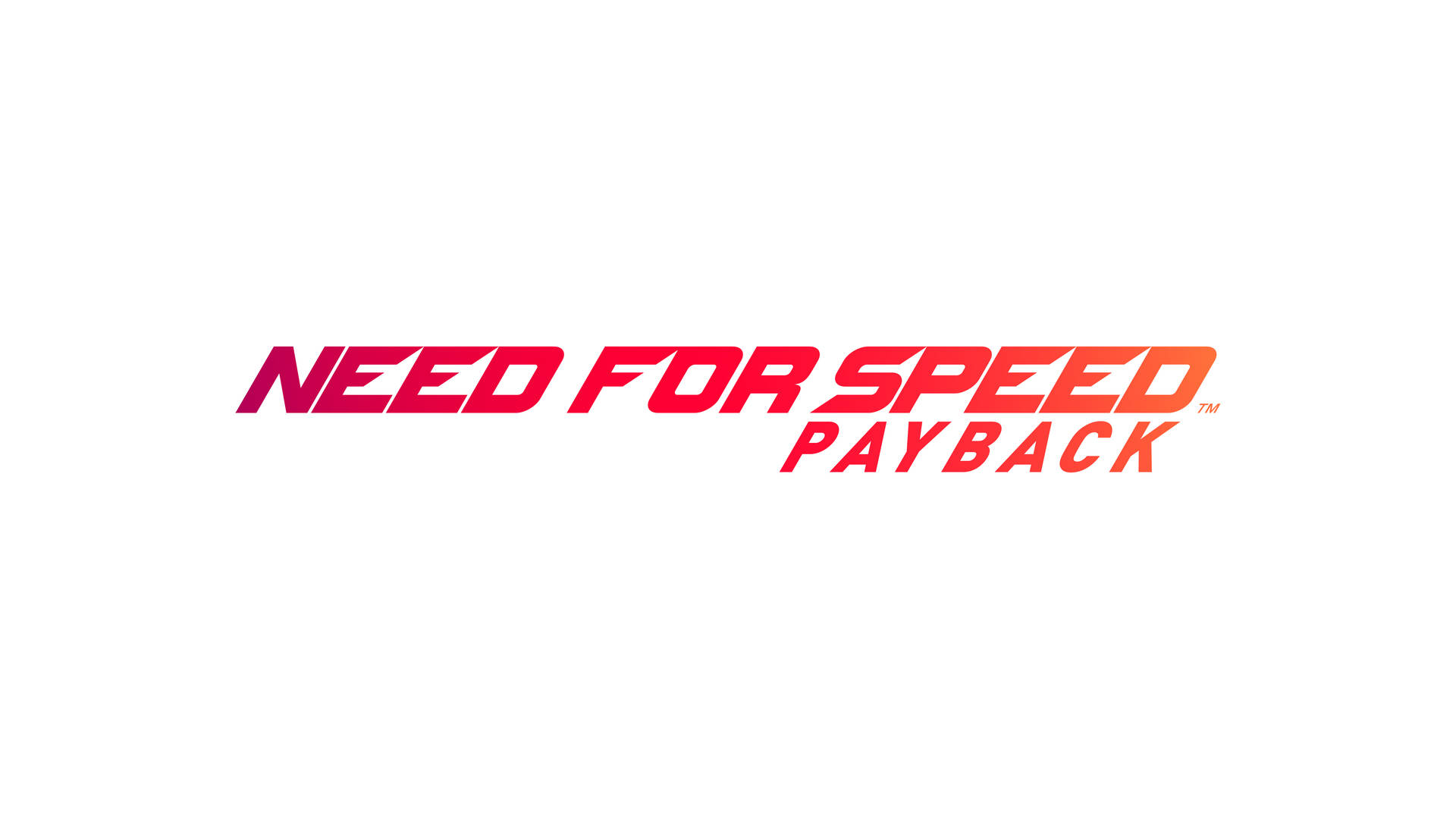 Payback 桌布 壁紙 — 在乾淨的白色背景上以粗體紅色漸變文字顯示的 Need for Speed Payback 標誌。