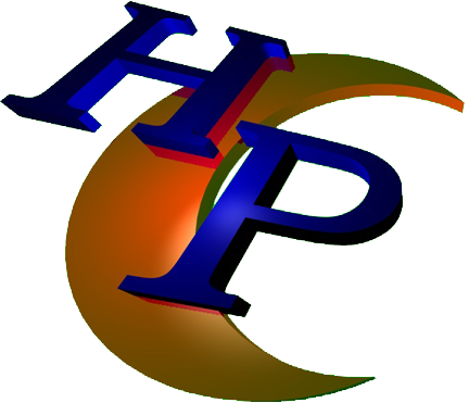 Hp Logo 桌布 壁紙 — 在充滿活力的綠色背景上，藍色和橙色光芒的醒目3D HP字母。