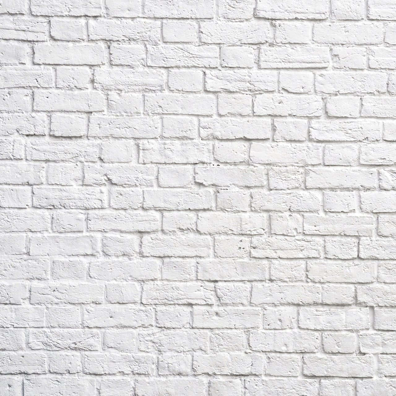 wall 桌布 壁紙 — 在均勻光線下，乾淨白色油漆磚牆的特寫，帶有可見紋理和砂漿線。