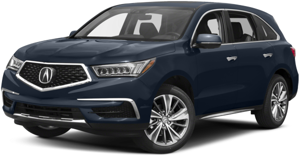 Acura 桌布 壁紙 — 在工作室燈光下展示的時尚深藍色Acura MDX SUV，帶有鍍鉻飾邊和合金輪圈。