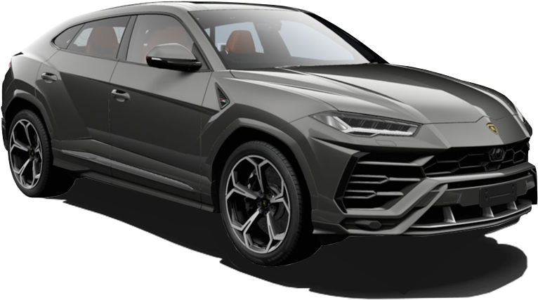 標緻 桌布 壁紙 — 在工作室燈光下展示的時尚磨砂灰色藍寶堅尼 Urus SUV，帶有黑色飾邊和侵略性造型。