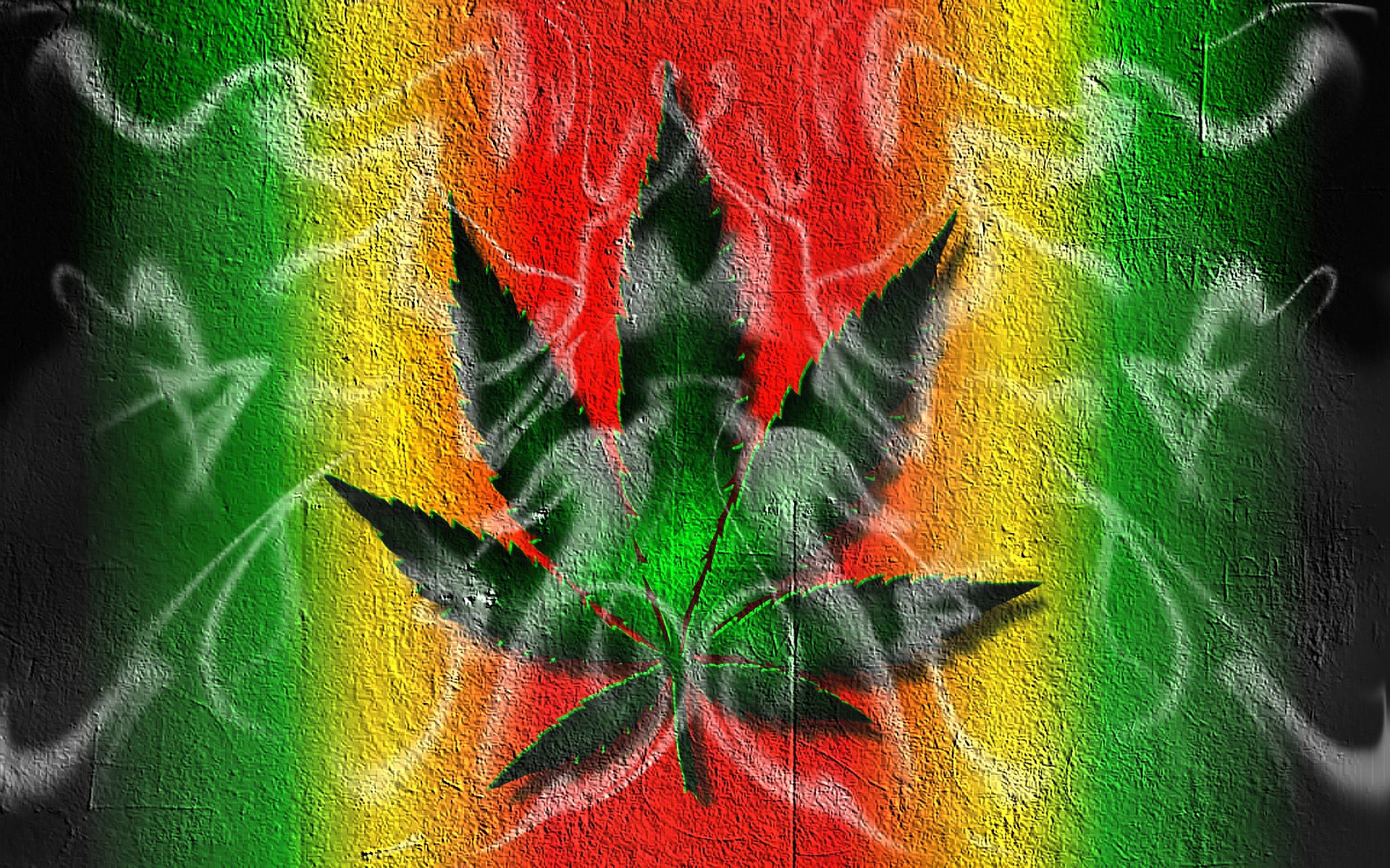在色彩繽紛的塗鴉牆上繪製的大麻葉。