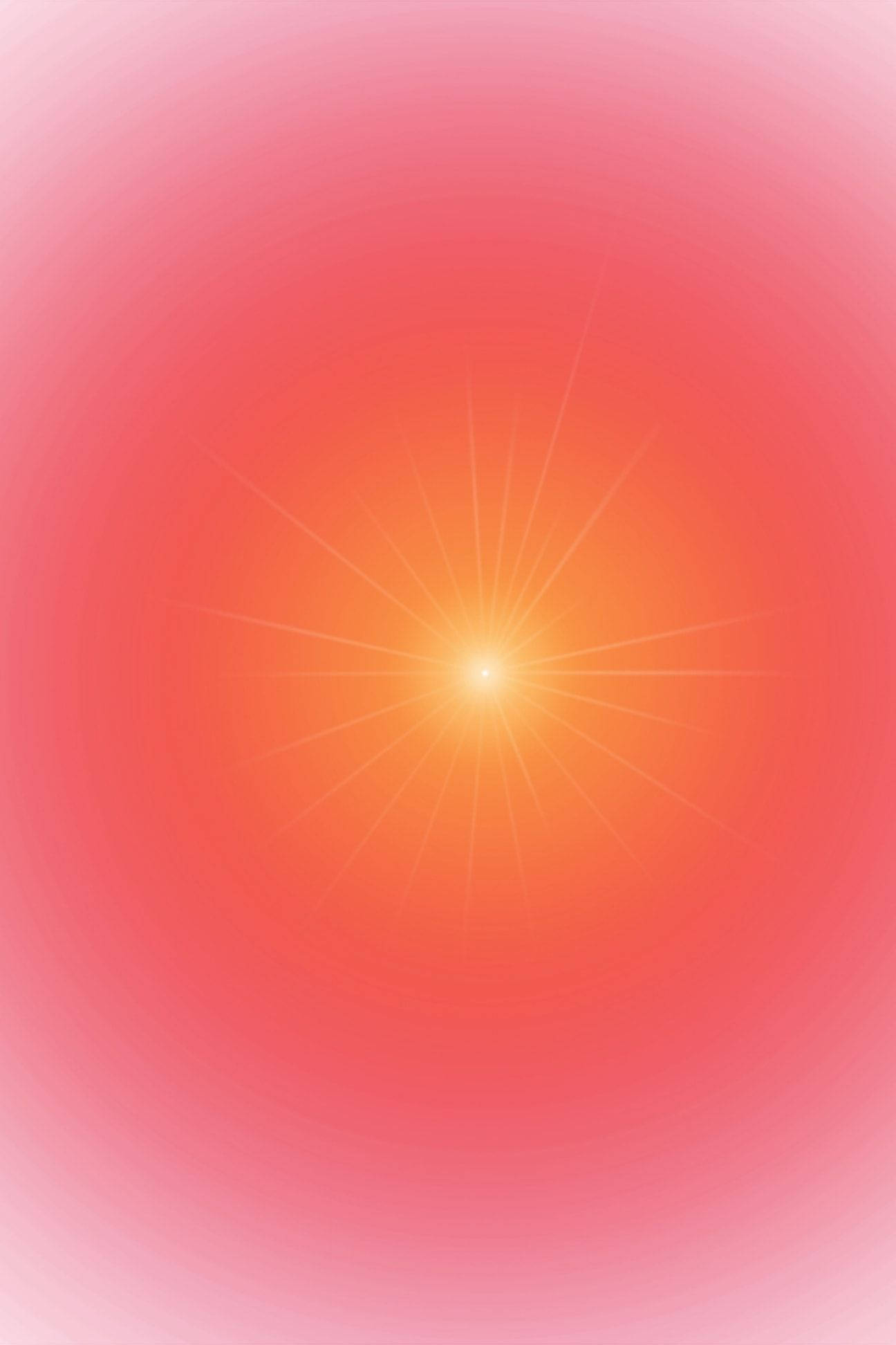 Shiv Baba 桌布 壁紙 — 在平滑的漸變背景上，散發出溫暖橙色和粉紅色調的耀眼太陽光芒。