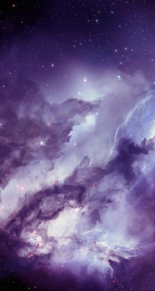 深空中帶有星星的紫色和白色宇宙星雲。 — 星雲 GIF 壁紙