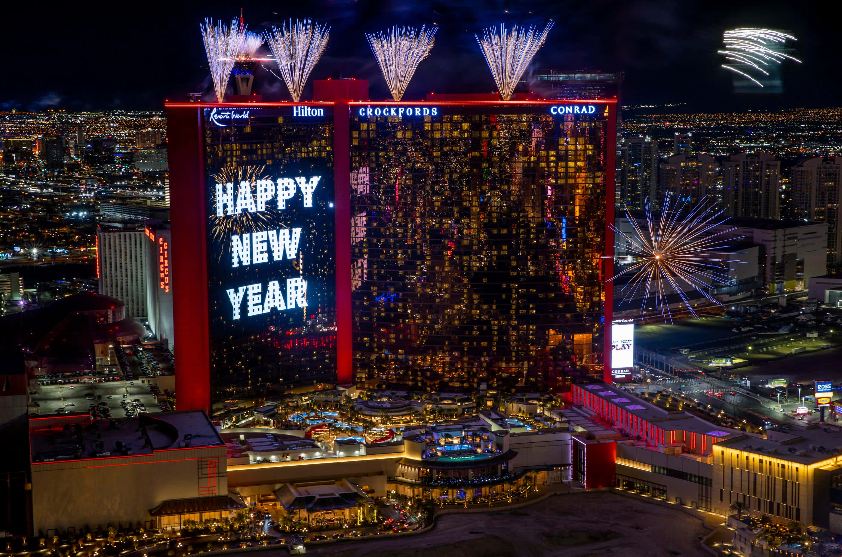 在拉斯維加斯哈拉酒店的快樂新年 壁紙