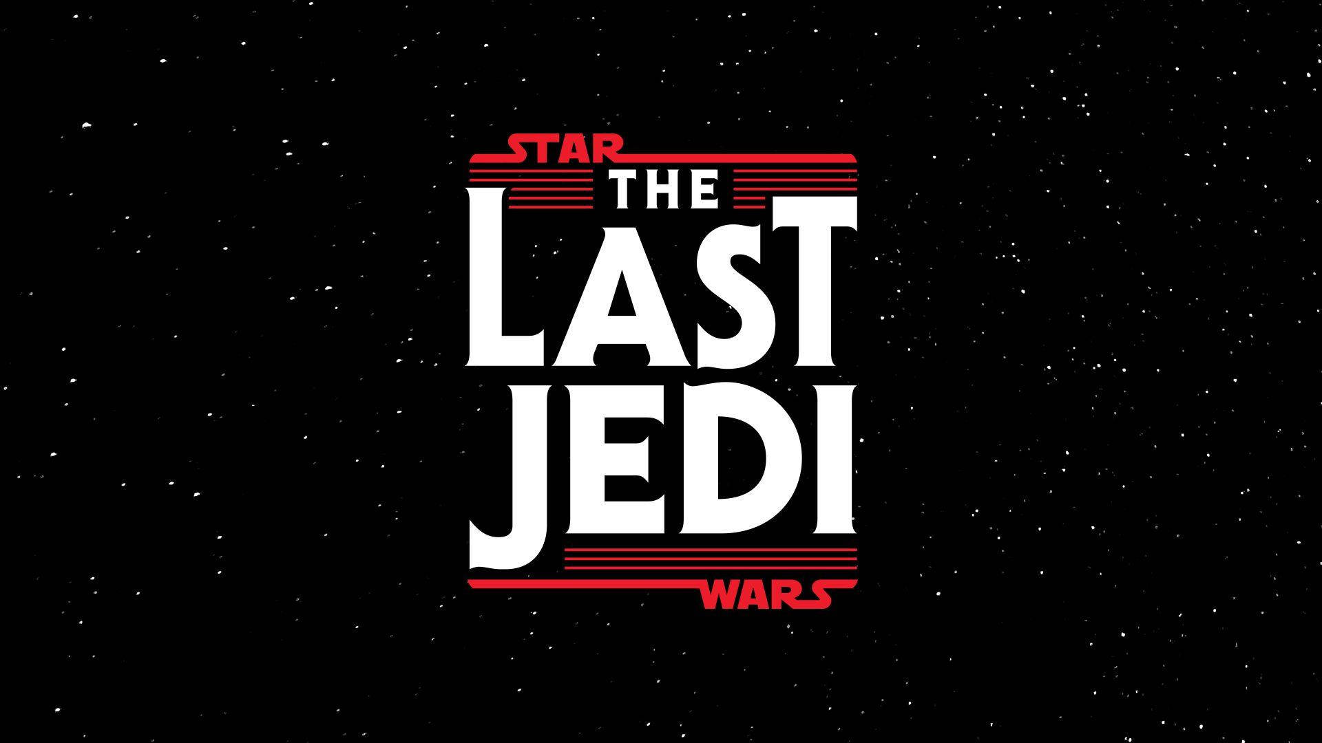 The Last Jedi Star Wars 桌布 壁紙 — 在星空背景下，為《最後的絕地武士》設計的大膽白色和紅色星際大戰標誌。