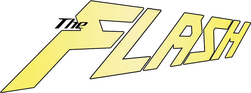 The Flash Logo 桌布 壁紙 — 在柔和的青綠色背景上，帶有黑色輪廓的鮮明黃色「閃電俠」標誌。