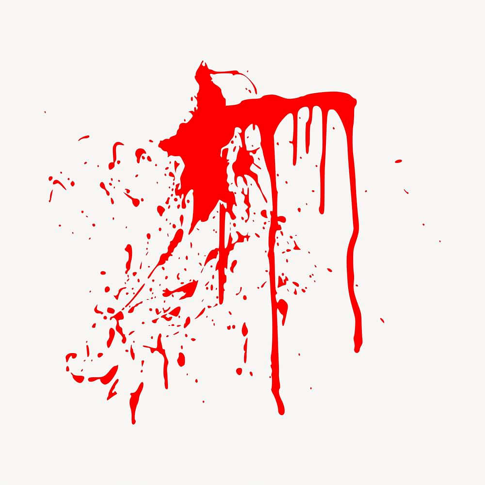 Blood Splatter 桌布 壁紙 — 在淡色背景上，鮮紅色的血濺帶有滴落的條紋和散落的水滴。