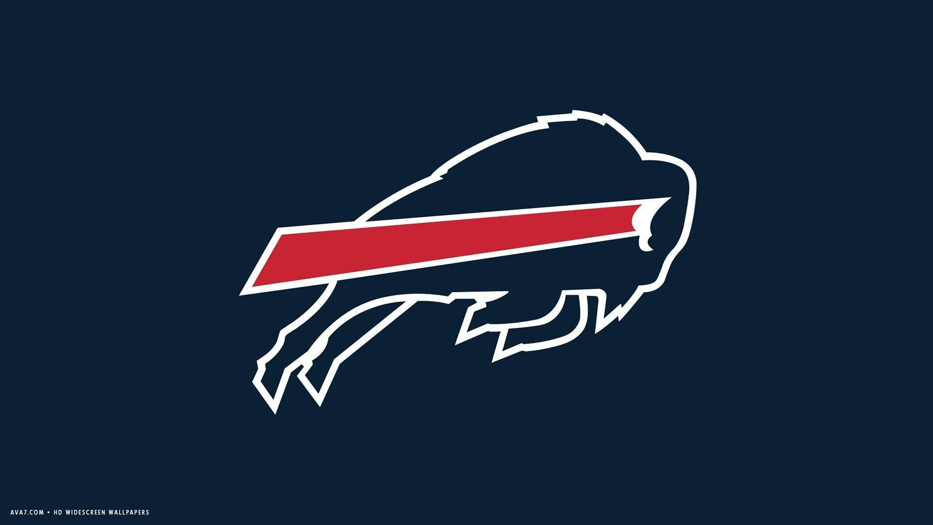 Buffalo Bills 標誌，在海軍藍背景上有白色輪廓和紅色條紋。 — NFL GIF 壁紙