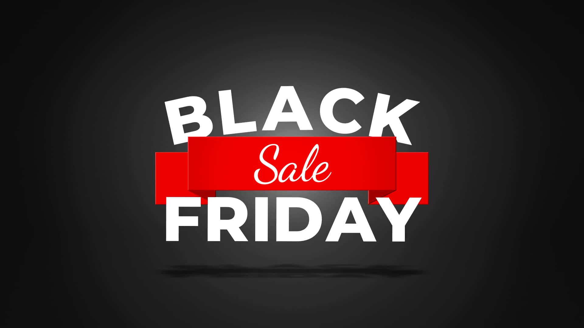 Friday 桌布 壁紙 — 在深色漸變背景上，帶有醒目白色和紅色「Black Friday Sale」文字圖形及微妙陰影效果。