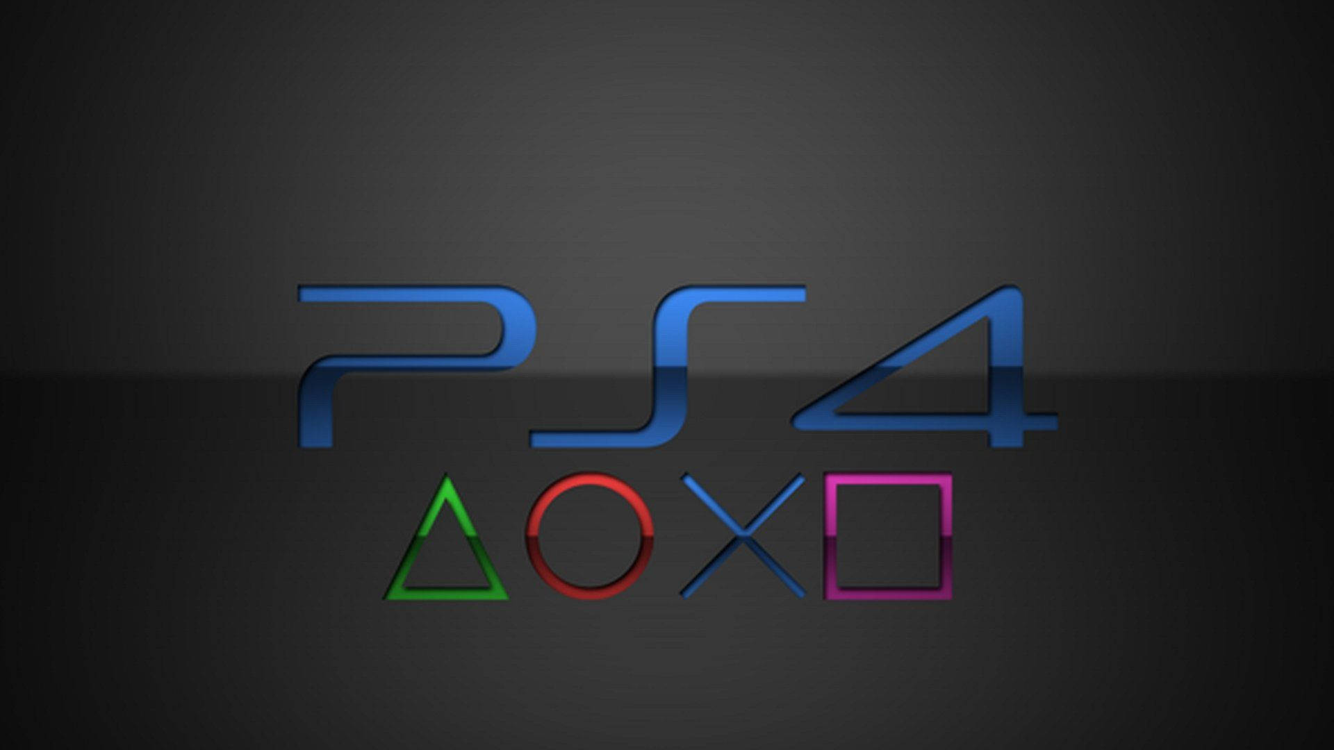 帶有彩色控制器符號的PS4標誌，深色背景 — Ps4 壁紙