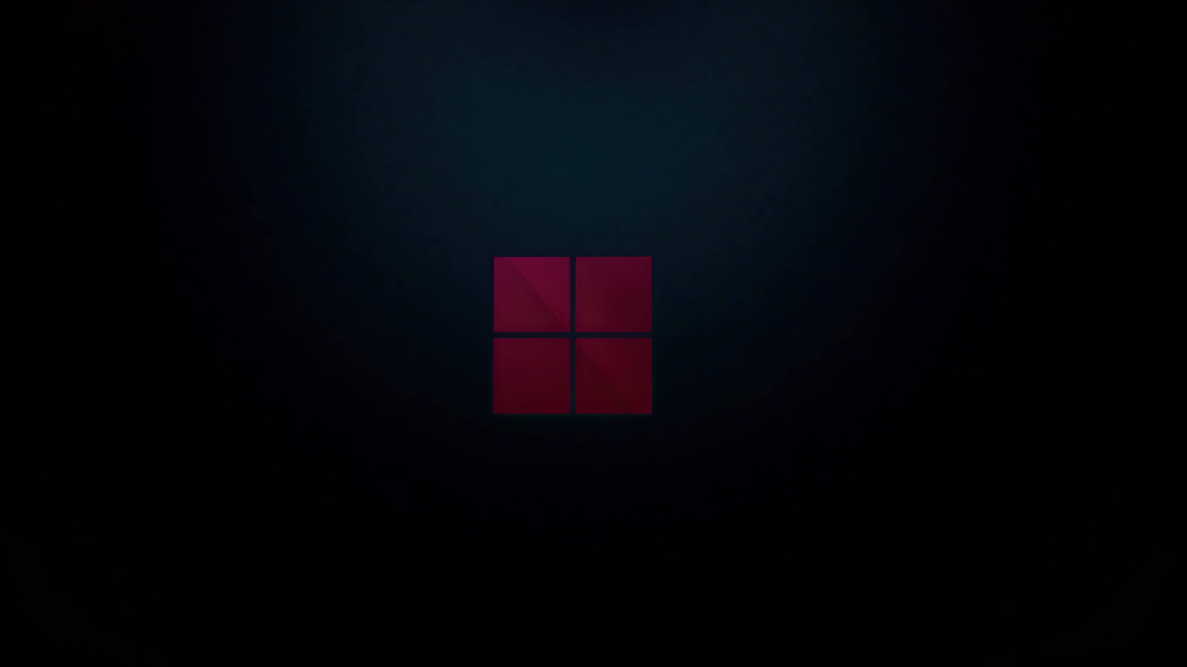 Dark Windows 桌布 壁紙 — 在深色漸變背景中央，一個發光的紅色四格窗戶標誌。