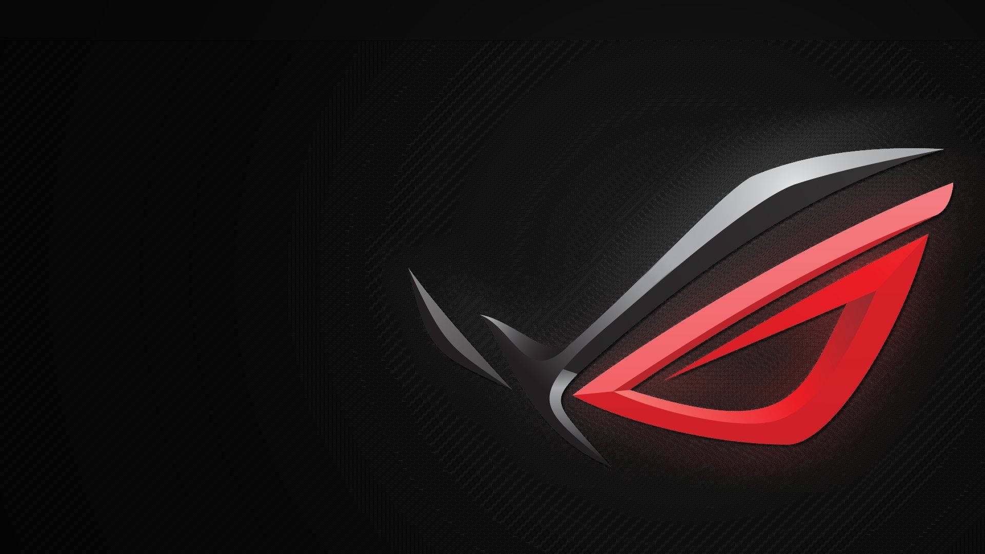 ASUS 桌布 壁紙 — 在深色紋理背景上發光的紅色和銀色風格化眼睛標誌。