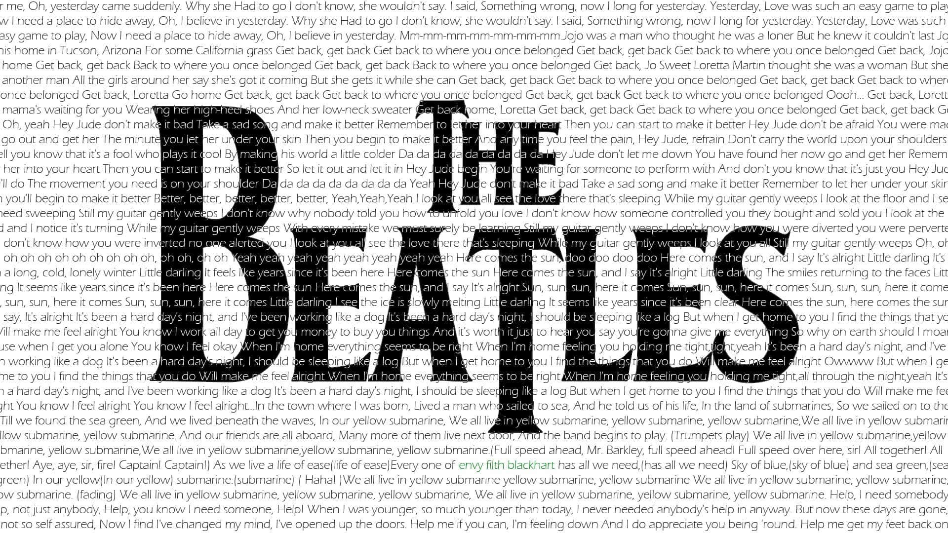 the beatles 桌布 壁紙 — 在深色背景上，大膽的黃色文字疊加顯示「GET BACK TO WHERE YOU ONCE BELONGED」，帶有粗糙紋理效果。