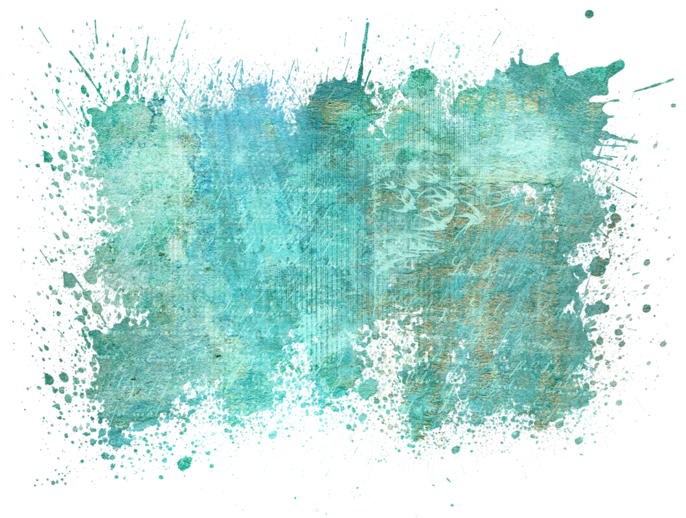 Background Color 桌布 壁紙 — 在深色背景上帶有黑色濺射邊框的紋理青綠色潑濺。