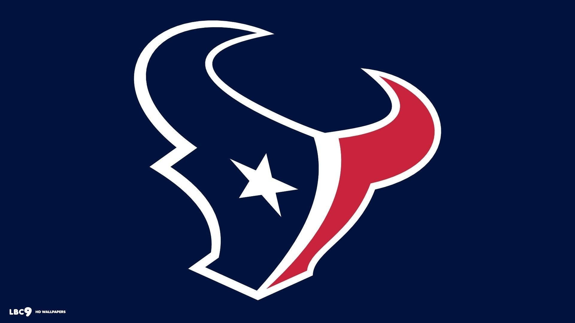 休士頓德州人NFL球隊標誌，白色、紅色和星星在藍色背景上。 — NFL GIF 壁紙