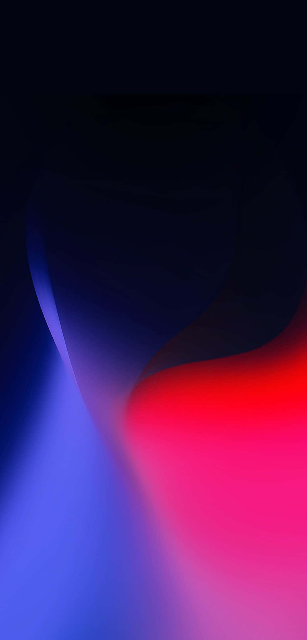 Xiaomi 桌布 壁紙 — 在深黑色背景上，電光藍與火紅色的鮮豔抽象漸變流動。