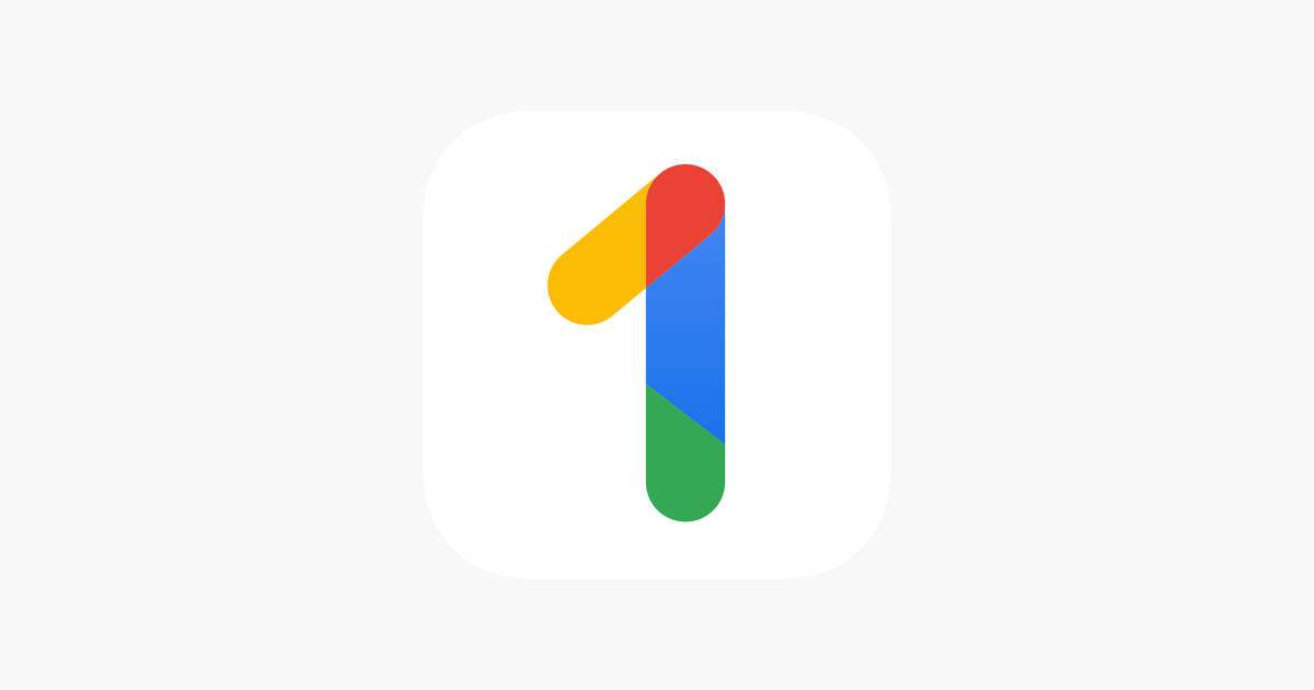google 桌布 壁紙 — 在淺灰色背景上，以Google標誌性的多色風格呈現的極簡數字一數位圖示。