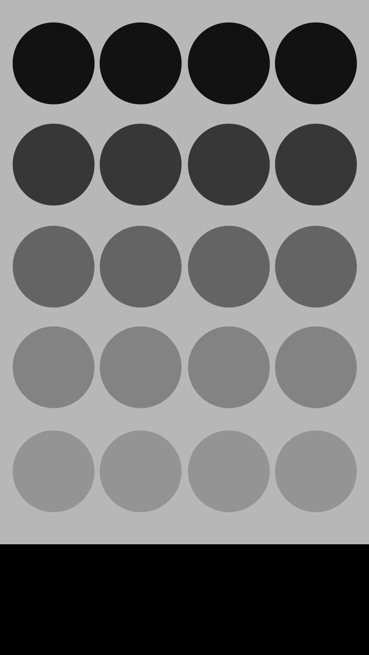 iPhone Home Screen 桌布 壁紙 — 在淺灰色背景上，完美對齊的圓形網格，採用漸變灰色色調。