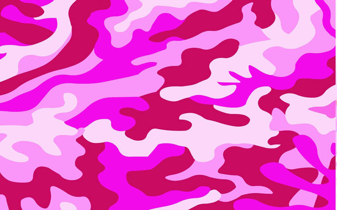 Magenta 桌布 壁紙 — 在淺色背景上帶有流動有機形狀的鮮豔粉紅和洋紅色迷彩圖案。
