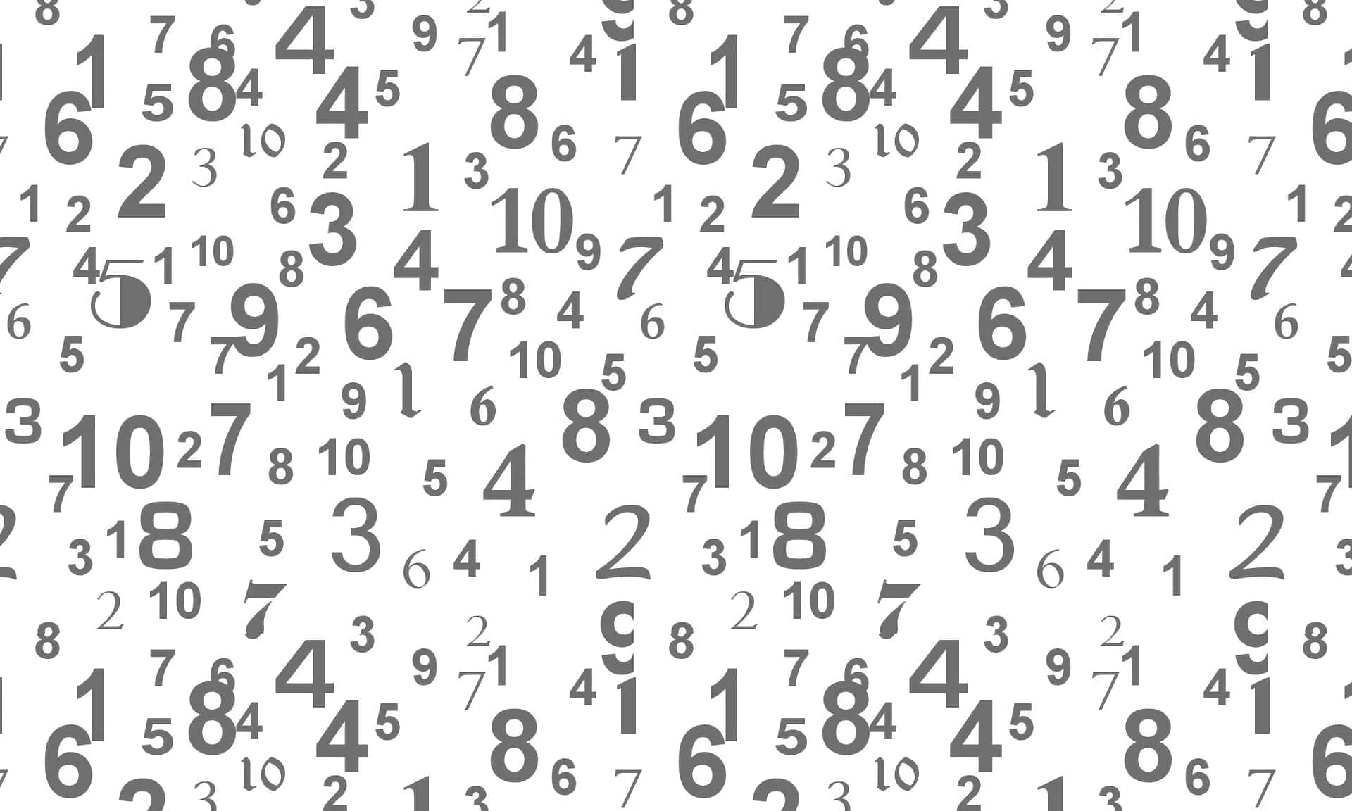 Numbers 桌布 壁紙 — 在淺色背景上散佈灰色數字的無縫圖案，營造出現代數位桌布。